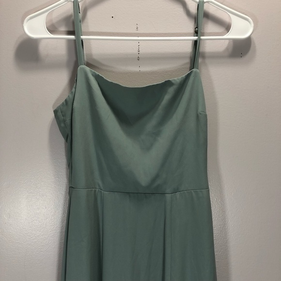 Show Me Your MuMu Women’s Deep Sage Chiffon Lauren Tie Maxi Dress - Picture 9 of 16